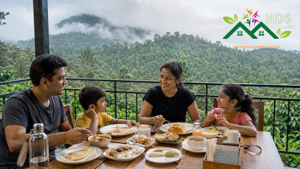 homestays in coorg for family breakfast on estate veranda
