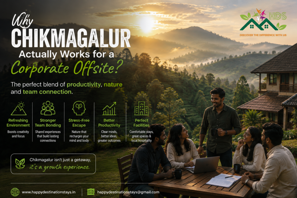 Srigandha Resort Chikmagalur group event space for corporate offsite